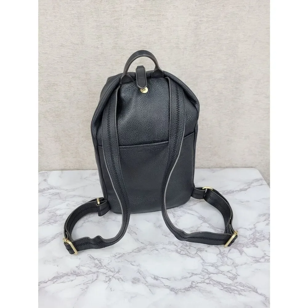 Aimee Kestenberg Tamitha Black Leather Backpack with Oversized Gold Zipper